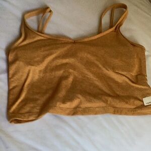 Vuori mustard crop top